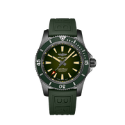 Breitling Superocean Automatic 46 Green Dial Green Rubber Strap Watch for Men - M173681A1L1S1