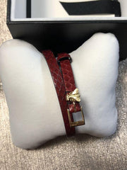 Gucci G Frame White Dial Red Leather Strap Watch For Women - YA128524