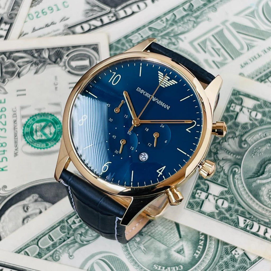 EMPORIO ARMANI  イタリア製　625058 9A358 ネイビー Emporio Armani World Explorer 43.5mm | Blue | FARFETCH