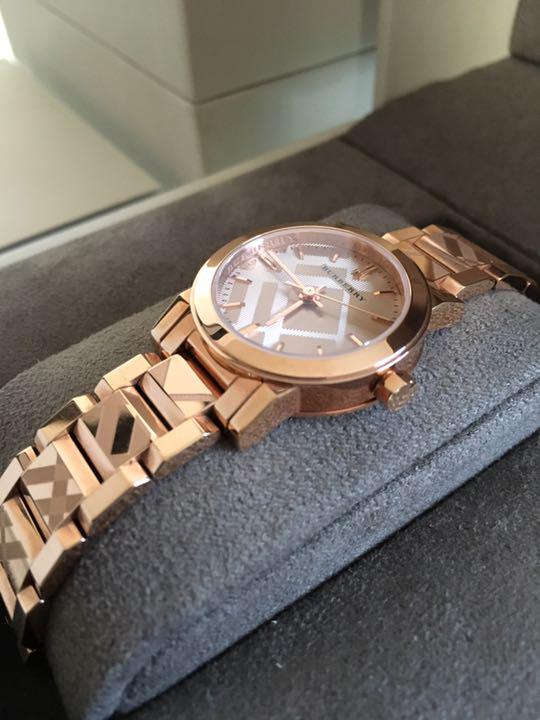 Burberry The City Rose Gold Dial Rose Gold Steel Strap Watch for Women