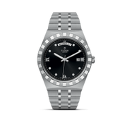 Tudor Royal Automatic Diamonds Black Dial Silver Steel Strap Watch for Men - M28600-0004