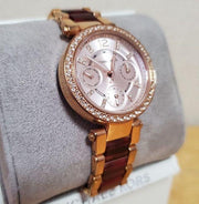 Michael Kors Parker Rose Gold Dial Two Tone Steel Strap Watch for Women - MK6239