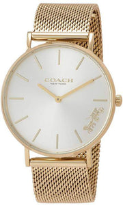Coach Perry White Dial Gold Mesh Bracelet Watch for Women - 14503125