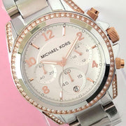 Michael Kors Blair Chronograph Silver Dial Silver Steel Strap Watch for Women - MK5459