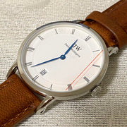 Daniel Wellington Dapper Durham Analog White Dial Brown Leather Strap Watch For Women - DW00100114
