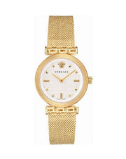 Versace Meander Greca White Dial Gold Mesh Bracelet Watch for Women - VELW00820