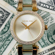 Michael Kors Delray Rose Gold Dial Two Tone Steel Strap Watch for Women - MK4317