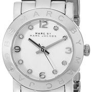 Marc Jacobs Mini Amy White Dial Silver Steel Strap Watch for Women - MBM3055