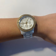 Michael Kors Runway White Dial White Steel Strap Watch for Women - MK5237