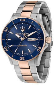 Maserati Competizione Automatic Blue Dial Two Tone Steel Strap Watch For Men - R8823100001