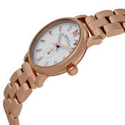 Marc Jacobs Baker White Dial Rose Gold Steel Strap Watch for Women - MBM3248