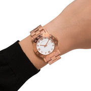 Marc Jacobs Amy White Dial Rose Gold Steel Strap Watch for Women - MBM3077