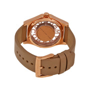 Marc Jacobs Henry Dinky Skeleton Beige Dial Beige Leather Strap Watch for Women - MBM1245