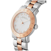 Marc Jacobs Amy Silver Dial Two Tone Steel Strap Watch for Women - MBM3194
