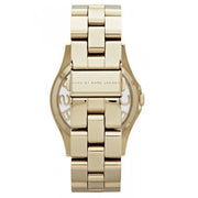 Marc Jacobs Henry Transparent Gold Dial Gold Steel Strap Watch for Women - MBM3206