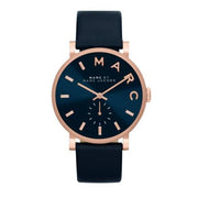 Marc Jacobs Baker Navy Blue Dial Navy Blue Leather Strap Watch for Women - MBM1329