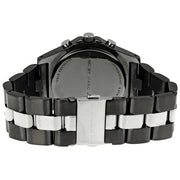 Marc Jacobs Blade Chronograph Black Dial Two Tone Steel Strap Watch for Women - MBM3179
