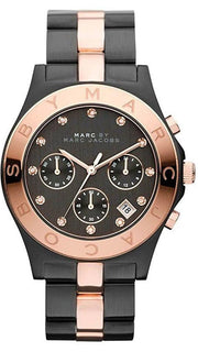 Marc Jacobs Blade Chronograph Grey Dial Two Tone Steel Strap Watch for Women - MBM3180