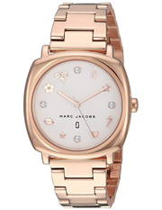 Marc Jacobs Mandy White Dial Rose Gold Steel Strap Watch for Women - MJ3574