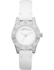 Marc Jacobs Mini Blade White Dial White Leather Strap Watch for Women - MBM1206