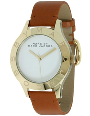 Marc Jacobs Blade White Dial Brown Leather Strap Watch for Women - MBM1218