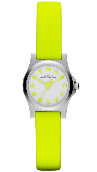 Marc Jacobs Henry White Dial Neon Yellow Rubber Strap Watch  display picture 2