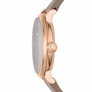 Marc Jacobs Baker Grey Dial Grey Leather Strap Watch for Women - MBM1266