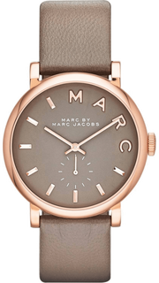 Marc Jacobs Baker Grey Dial Grey Leather Strap Watch for Women - MBM1266
