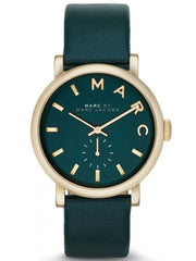 Marc Jacobs Baker Green Dial Green Leather Strap Watch for Women - MBM1268