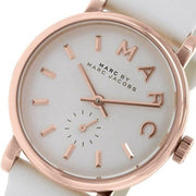 Marc Jacobs Baker White Dial White Leather Strap Watch for Women - MBM1284