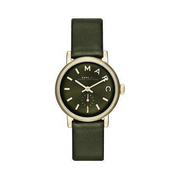 Marc Jacobs Baker Olive Dial Olive Leather Strap Watch for Women - MBM1330