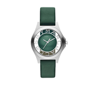 Marc Jacobs Henry Skeleton Green Dial Green Leather Strap Watch for Women - MBM1336