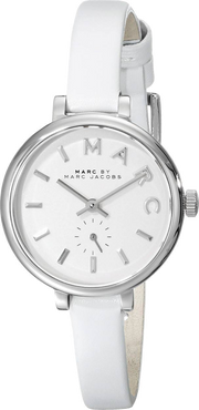 Marc Jacobs Sally White Dial White Leather Strap Watch for Women - MBM1350