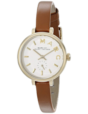 Marc Jacobs Sally White Dial Brown Leather Strap Watch for Women - MBM1351