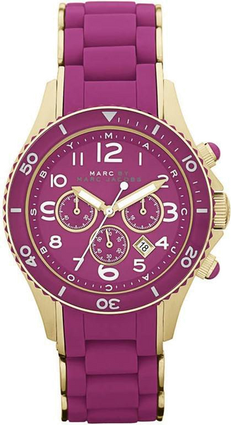 Marc Jacobs Rock Chronograph Purple Dial Purple Silicone Strap 