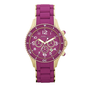 Marc Jacobs Rock Chronograph Purple Dial Purple Silicone Strap Watch for Women - MBM2576