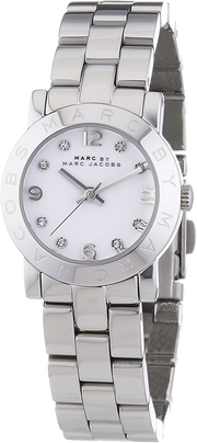 Marc Jacobs Mini Amy White Dial Silver Steel Strap Watch for Women - MBM3055