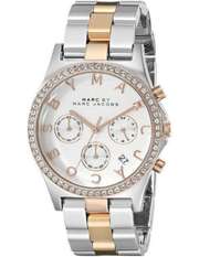 Marc Jacobs Henry Chronograph Silver Dial Two Tone Steel Strap Watch for Women - MBM3106