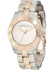 Marc Jacobs Blade Silver Dial Two Tone Steel Strap Watch for Women - MBM3129