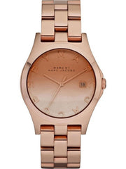 Marc Jacobs Henry Rose Gold Dial Rose Gold Steel Strap Watch for Women - MBM3212