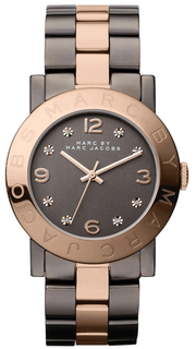 Marc Jacobs Amy Grey Dial Two Tone Steel Strap Watch for Women - MBM3195
