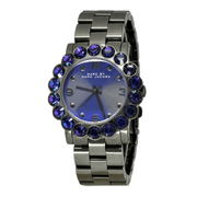 Marc Jacobs Amy Purple Dial Black Steel Strap Watch for Women - MBM3224
