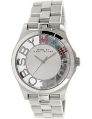 Marc Jacobs Henry Skeleton Silver Dial Silver Steel Strap Watch for Women - MBM3262