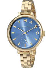 Marc Jacobs Sally Blue Dial Gold Steel Strap Watch for Women - MBM3366