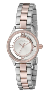 Marc Jacobs Tether Transparent White Dial Two Tone Steel Strap Watch for Women - MBM3418