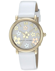 Marc Jacobs Roxy White Dial White Leather Strap Watch for Women - MJ1607