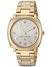 Marc Jacobs Mandy White Dial Gold Steel Strap Watch for Women - MJ3573