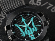 Maserati Potenza Aqua Edition Black Dial Black Mesh Bracelet Watch For Men - R8853144002