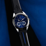 Maserati Traguardo Chronograph Blue Dial Black Silicone Strap Watch For Men - R8871612044
