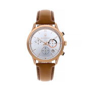 Maserati Ricordo Chronograph Silver Dial Brown Leather Strap Watch For Men - R8871633002